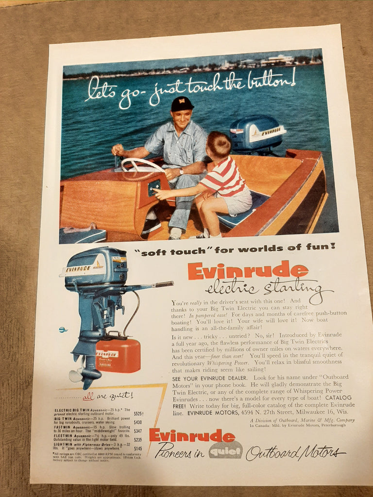 Evinrude Electric Starting 1955 ad