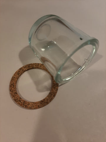 AC fuel filter pump glass bowl and gasket 2 1/8" diameter 2 1/2" deep