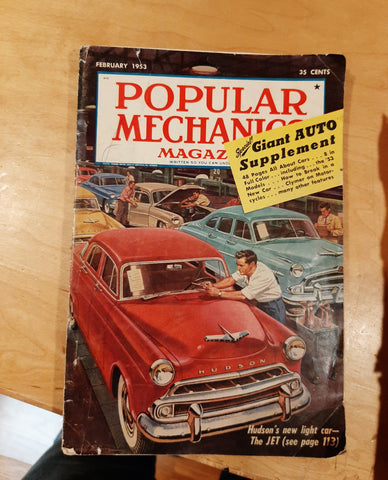 Popular Mechanics February 1953, very good, great color adds
