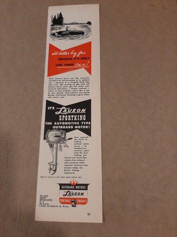 Lauson Outboard Motor advertisement very good original