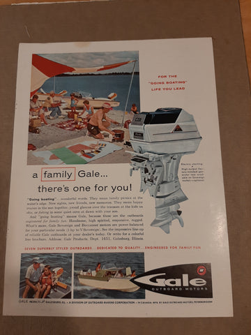 Gale Outboard Motors add 1960 color original in very good condition