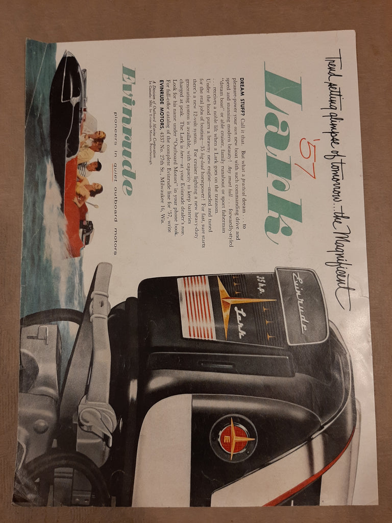 Evinrude Lark 1957 advertisement original in very good condition