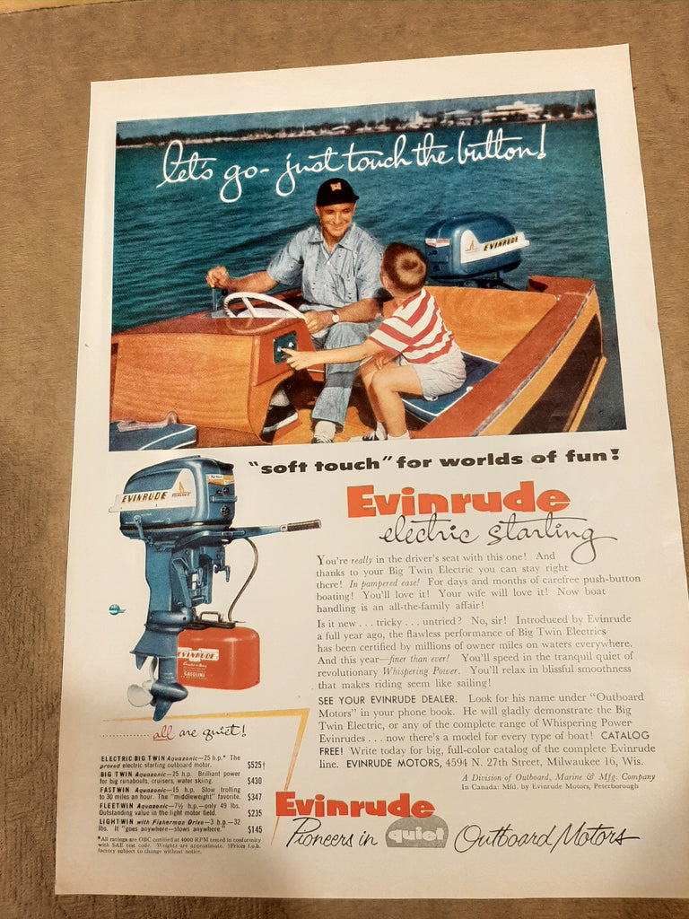 Evinrude  Electric Starting 1955 ad
