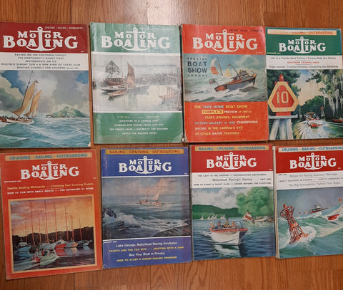1961 Motor Boating magazines 8 issues, good condition