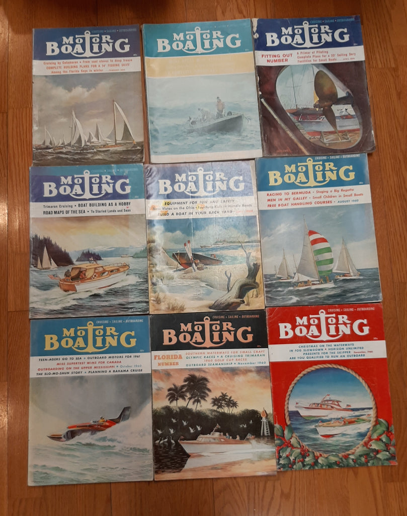 Motor Boating magazine  9 issues from 1960, good condition