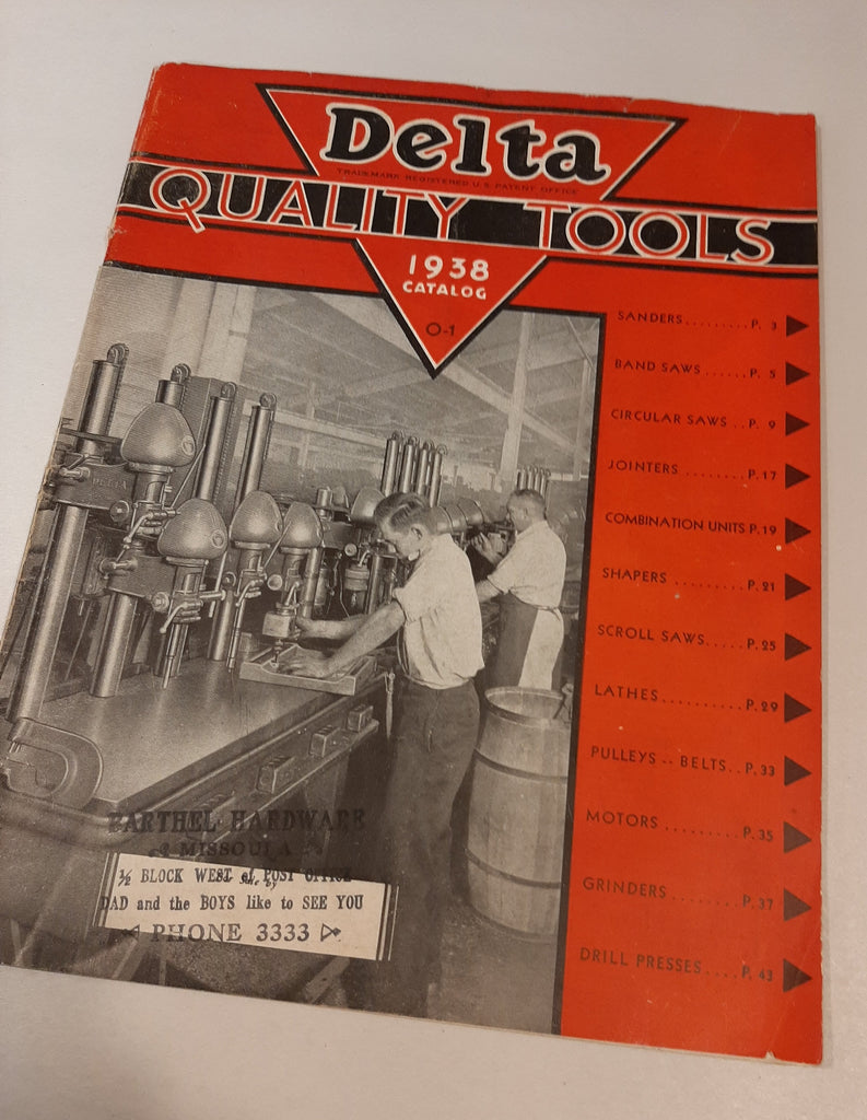Delta Quality tools catalog 1938 very good condition
