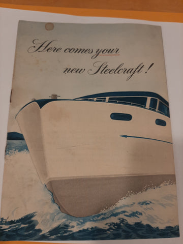 Steelcraft boats brochure 1950's rare 4 pages with prices