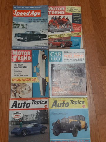 Auto Topics, Motor Trend, Speed age magazines