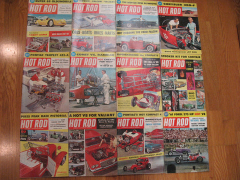 Hot Rod Magazine 1960 collection 12 issues Jan-December all in good to very good