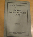 Saxon motor car book of instructions Roadsters B-5-R, B-6-R Feb 1917 (original)