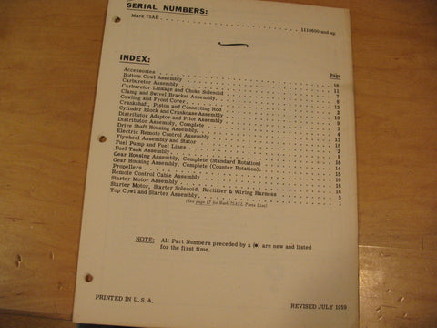 Mercury Mark 75AE parts list , original dealer documents